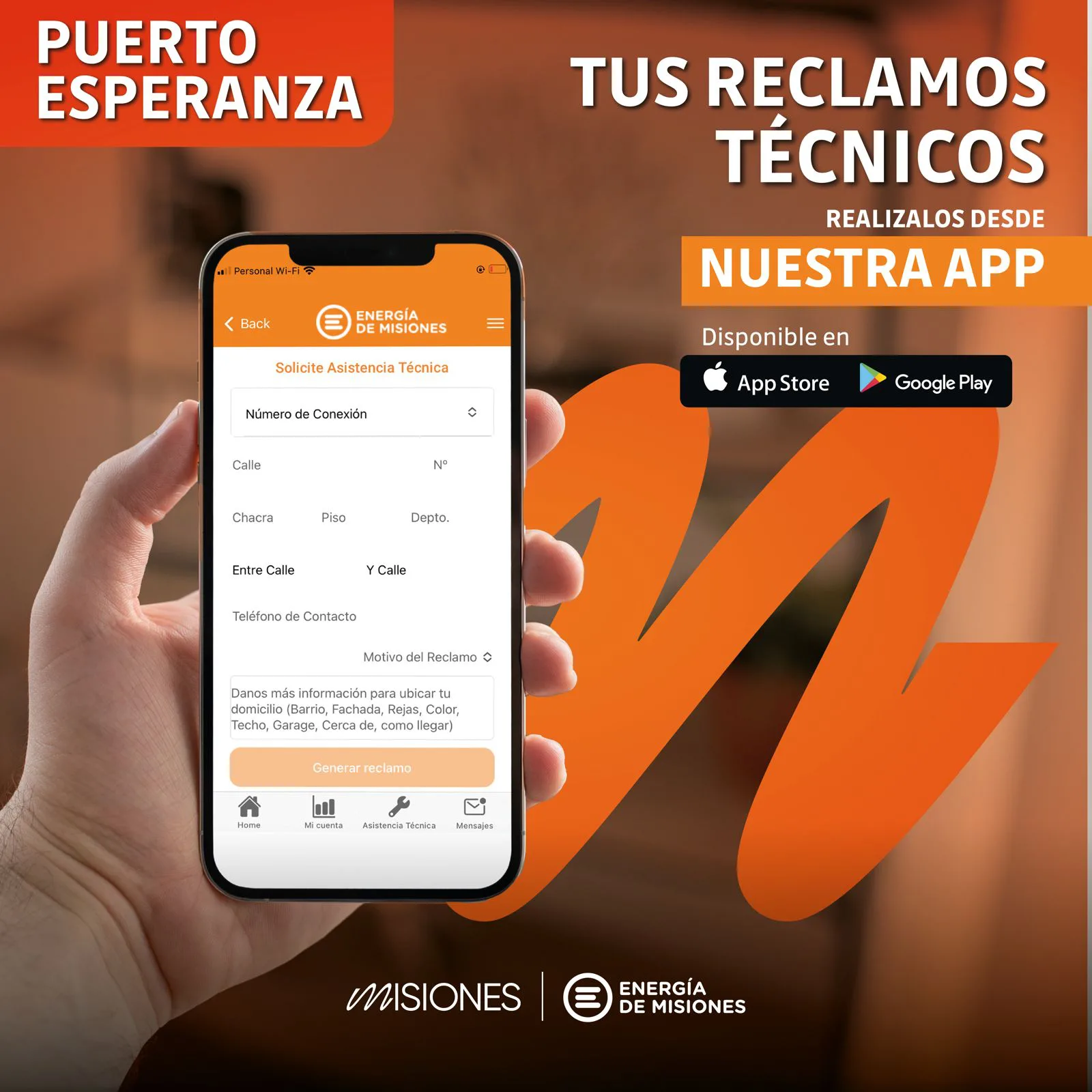 Puerto Esperanza: se habilitaron los reclamos técnicos por la App de Energía de Misiones